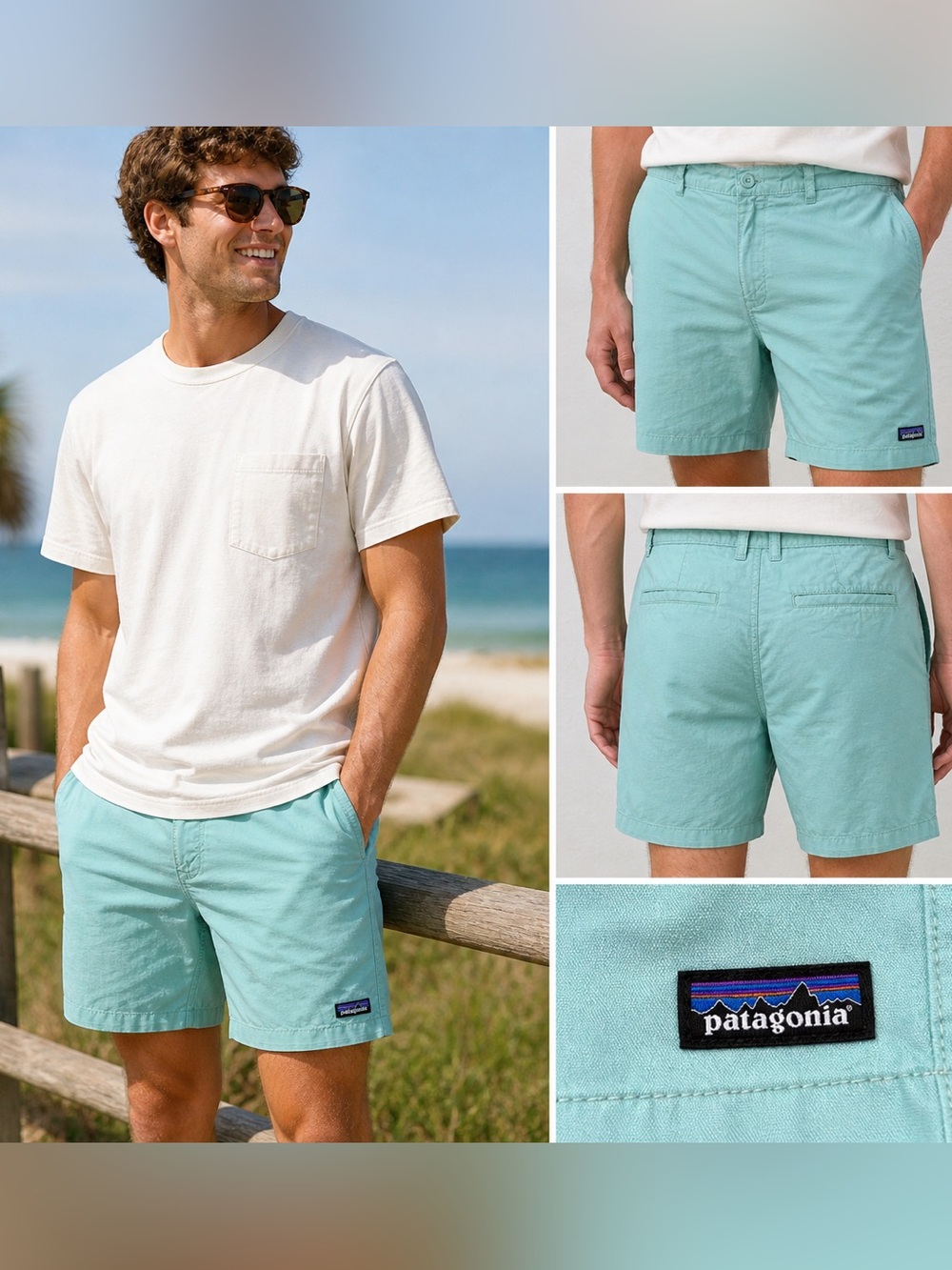 Patagonia Men’s Size 34 Aqua Chino Shorts Casual Outdoor Hiking 6” Inseam